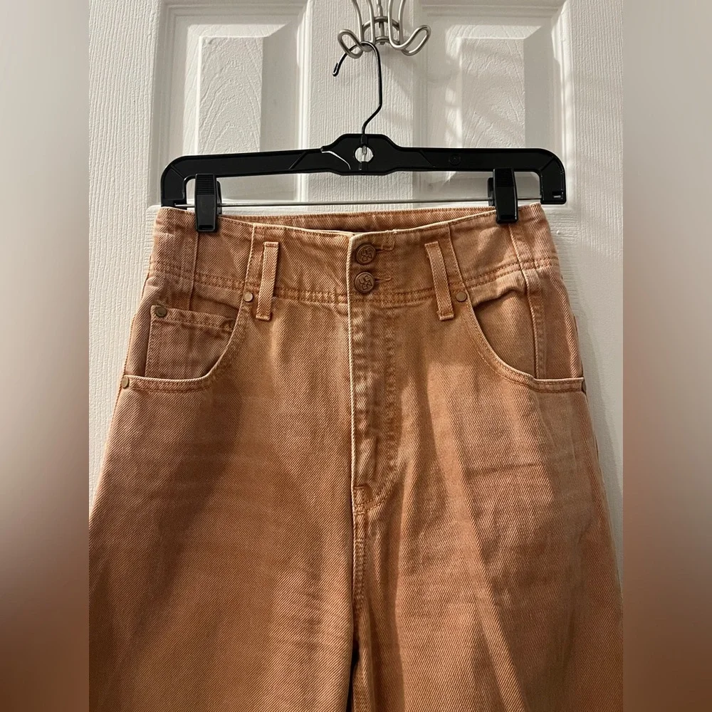 Ulla Johnson Wide Leg Margot Jean Tan/Orange Jeans - Picture 3 of 8